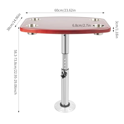 Soporte para bebidas en mesa telescópica para caravana anticaídas 3