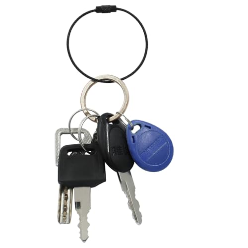 24 Pcs Durable Stainless Steel Cable Wire Key Chain - 1.5mm Thickness Key Rings for Travel, Luggage Tags, Outdoor Activities - 6 Inch Length for Easy Hanging and Security（Mix Color）3