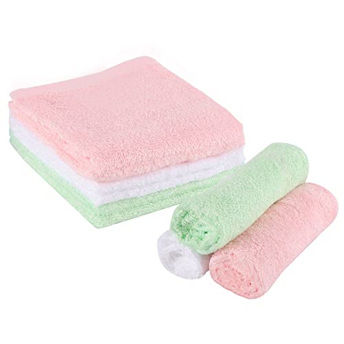 Lanjue 6 Pack Flannel Face Cloth, 12 x 12 Inch Soft Bamboo Face Cloth Face Towels Reusable Facial Clean Cloth Baby Wash Cloth for Women Kids Adult Spa Sport Beauty Routine