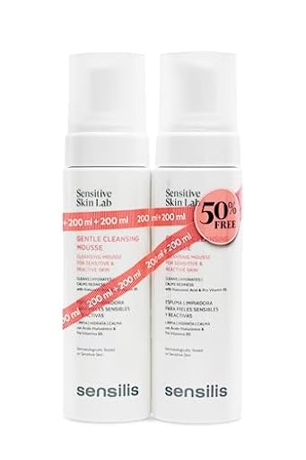 Sensilis - Pack Gentle Cleansing Mousse Espuma Limpiadora, Hidratante Calmante Antipolución, con Ácido Hialurónico Vitamina B5, Pieles Sensibles Reactivas - 2 x 200 ml | Ya disponible en tu tienda friki favorita! En mundofriki.es!