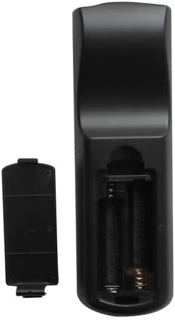 Battery compartment of the Easytry123 Universal Remote Control with cover removed, showing two AAA battery slots