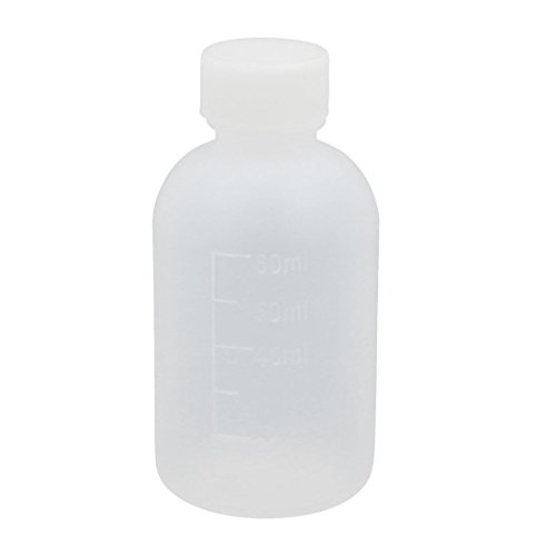 Aexit 60ml Plastic gauge Translucent Round Solid Powder Bottle Storage Container Jar