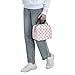 DADABULIU Lunch Bag Pink Check Bow Pattern Insulated Lunch Box Cooler Tote for Adults Student Boys Girls Women Men Work Office School Picnic Beach Reusable Lunchbox Over 3 Years Old