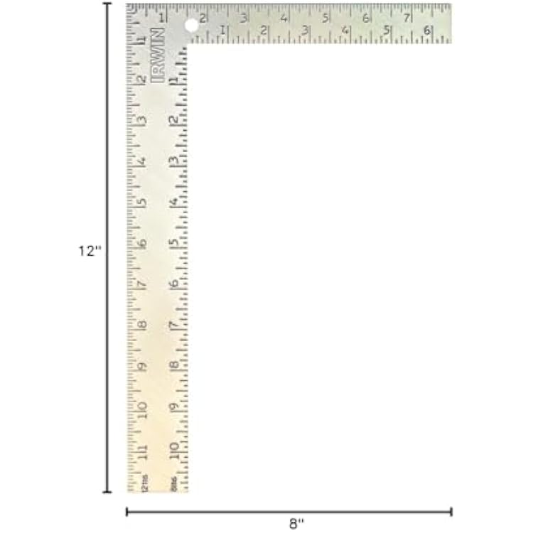 IRWIN Tools Carpenter Square, Steel, 8-Inch by 12-Inch (1794462), Silver