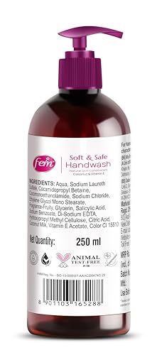 Image of Fem Fruity Squash Soft & Safe Handwash - 250ml | Enriched with Goodness of Coconut Milk & Vitamin E | Long Lasting Fragrance