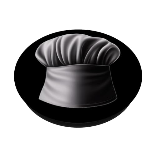 Chef Hat Cook Culinary Cap Cooking Baking PopSockets Swappable PopGrip, Black - Image 2
