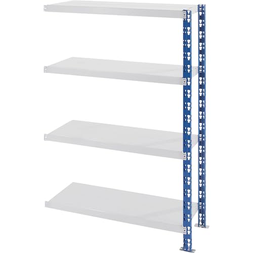 eurokraft | Universal-Steckregal | stabil | Stahlblechböden | HxBxT 1508 x 1025 x 600 mm | Anbauregal