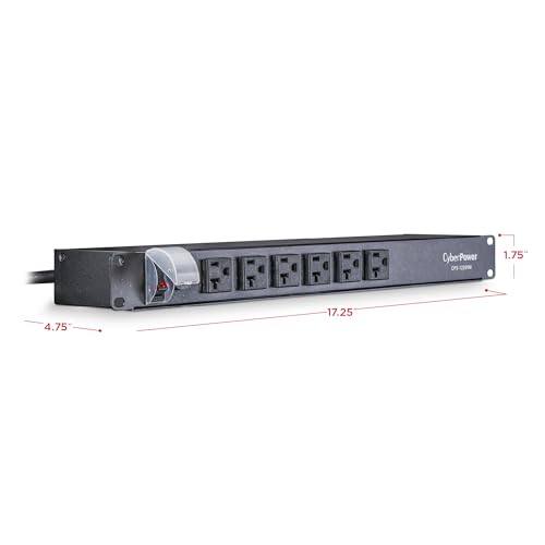 Image of CyberPower CPS1220RM Basic PDU | 100-125V /20A, 12 Outlets, 15ft Power Cord, 1U Rackmount