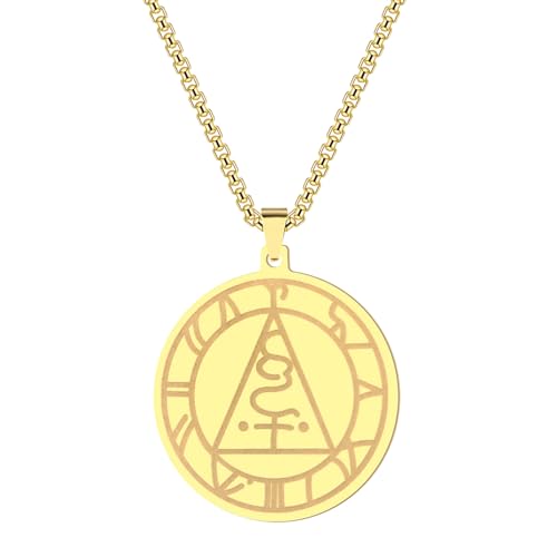 Pendentif Sceau de Métatron collier unisexe amulette protectrice rétro en acier