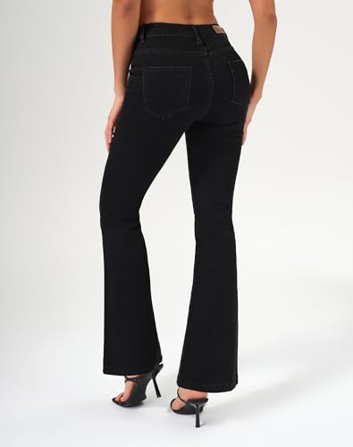 roswear Flare Jeans for Women Mid Rise Stretchy Skinny Curvy Denim Pants3