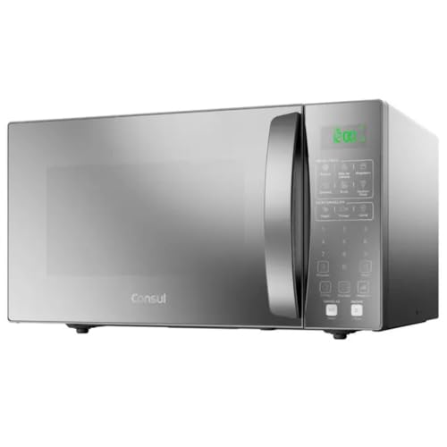 Consul Micro-Ondas de Bancada 32L Cinza 53,8 x 43,1 x 30,1 cm com Menu Fácil e Descongelamento Rápido 900W
