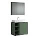 Produktbild trendteam smart living - PureBliss - Badmöbel-Set Waschbeckenunterschrank + Spiegelschrank - Grün - Rillenoptik - (BxHxT) 90 x 186 x 53cm - Badezimmermöbel mit edlen Metallgriffen