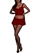 TUWIXIUW Women Ruffle Pajama Sets 2 Piece Valentines Red Scoop Neck Sleeveless Bobydoll Tops Pj Shorts Set Holiday Sexy Sleepwear(Red,M)