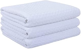 VIVOTE 3 Pack Microfibre Drying Towels Waffle Weave Cleaning Towels Super Absorbent Tea Towels 40 cm X 56 cm Grey