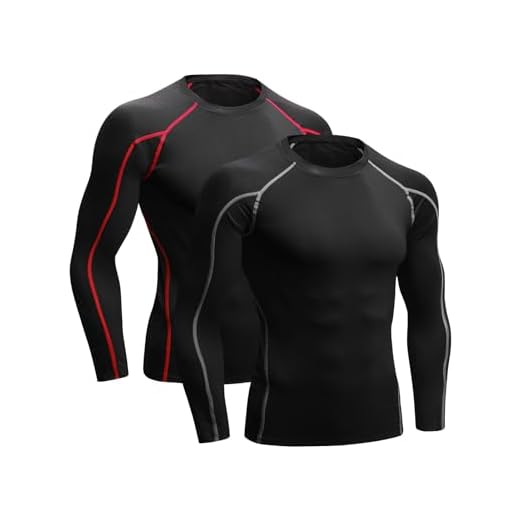 Niksa Herr kompressionstopp baslager långärmad för män t-shirt cool torr löpning topp sportskjortor utrustning fitness tights för löpning cykling, vandring, träning., Svart+Svart, S