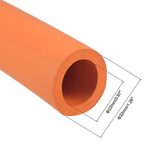 Image of uxcell Foam Tubing for Handle Grip Support, 22mm ID 32mm OD 1m Length Orange