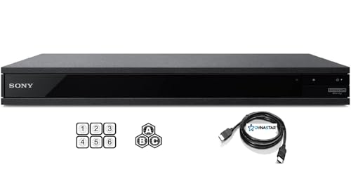 Region Free 4K UHD Blu-Ray Player Compatible with Sony UBP-X800M2 | Ultra HD 4K, 3D, WiFi, Dolby Vision, Bluetooth, Multi Region | Blu-Ray A, B, C | DVD Regions 0-8 | Dynastar 6FT HDMI Bundle
