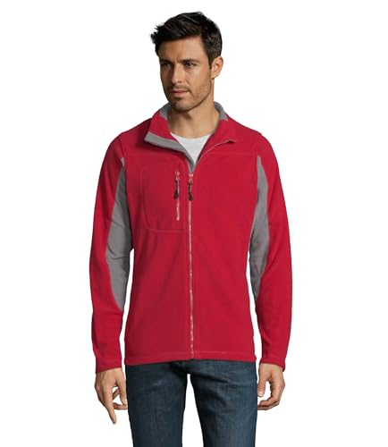 Veste polaire zippée homme bicolore chaude anti-pilling outdoor