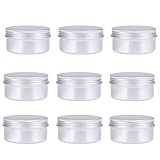 Housoutil Caja Redonda de Aluminio para Almacenamiento de Cremas y Vitaminas, Ligera y Segura para Abrir y Cerrar en Viajes y Diversas Ocasiones