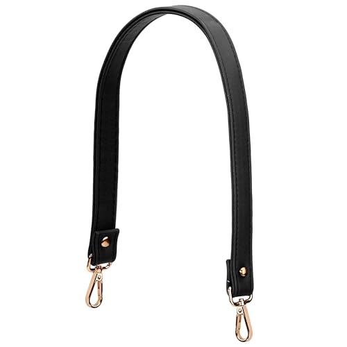 Jeesblsy Sangle Sac à Main en Cuir, Bandoulière Universelle Rechange avec Fermoirs Pivotants 60 cm, pour Sacs Femmes Bricolage Porte-monnaie (Noir)