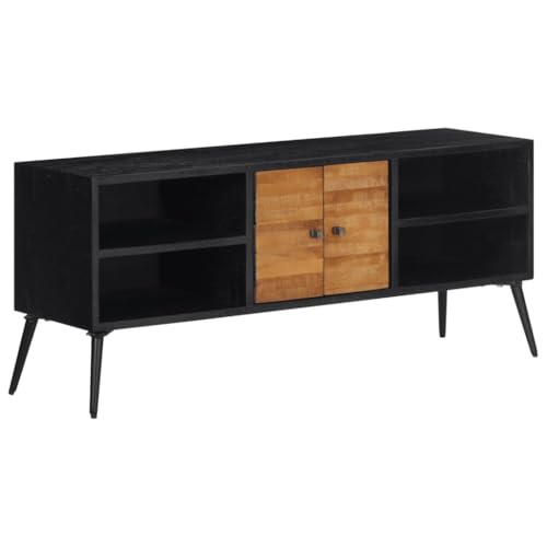 Woonisher Meuble TV 112x31x45 cm Teck Massif récupéré Ensemble Meuble TV et Table Basse