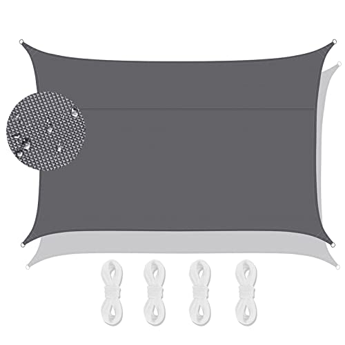 Swociro Sonnensegel Sonnenschutz Wasserdicht, 95% UV Schutz Rechteck Segel für Garten, Terrasse und Balkon, Polyester Oxford-Stoff Schattensegel mit Spannseilen Cover