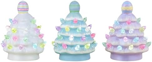 Set of 3 Ceramic Miniature Trees with Easter Egg Toppers - Thumbnail 3