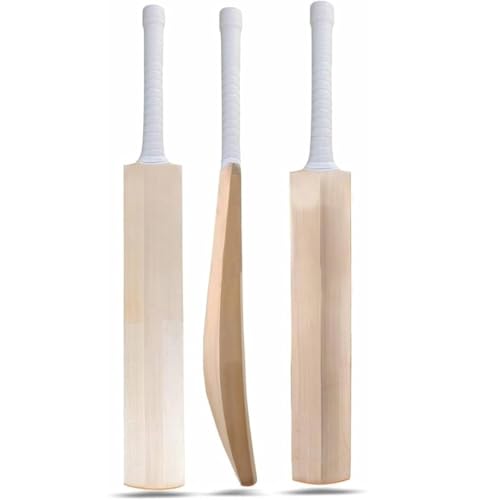 AnNafi® Kashmir Willow Cricket Bat Long Blade Bat for Leather Ball | Premium Quality| Top Grade Custom Made Thick Edge Light Weight | Full Size Cover (Short Handle, Long Blade) by AnNafi - Used condition - US$43.12