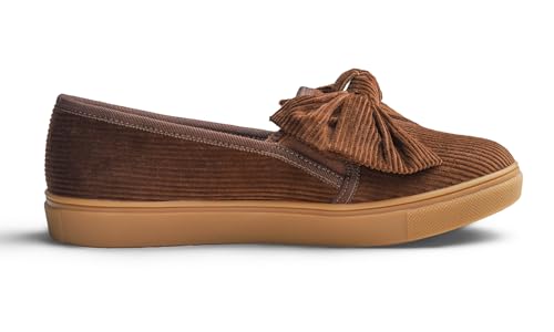 Image of FEVERSOLE Women's Casual Slip On Sneaker Fashion Bow Tie Loafer Flats