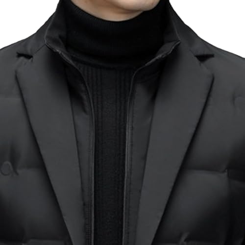DGHM-JLMY Mens Business Blazer Down Coats Casual Suit Collar Insulated Puffer Jacket Warm Winter Slim Solid Color Blazer4