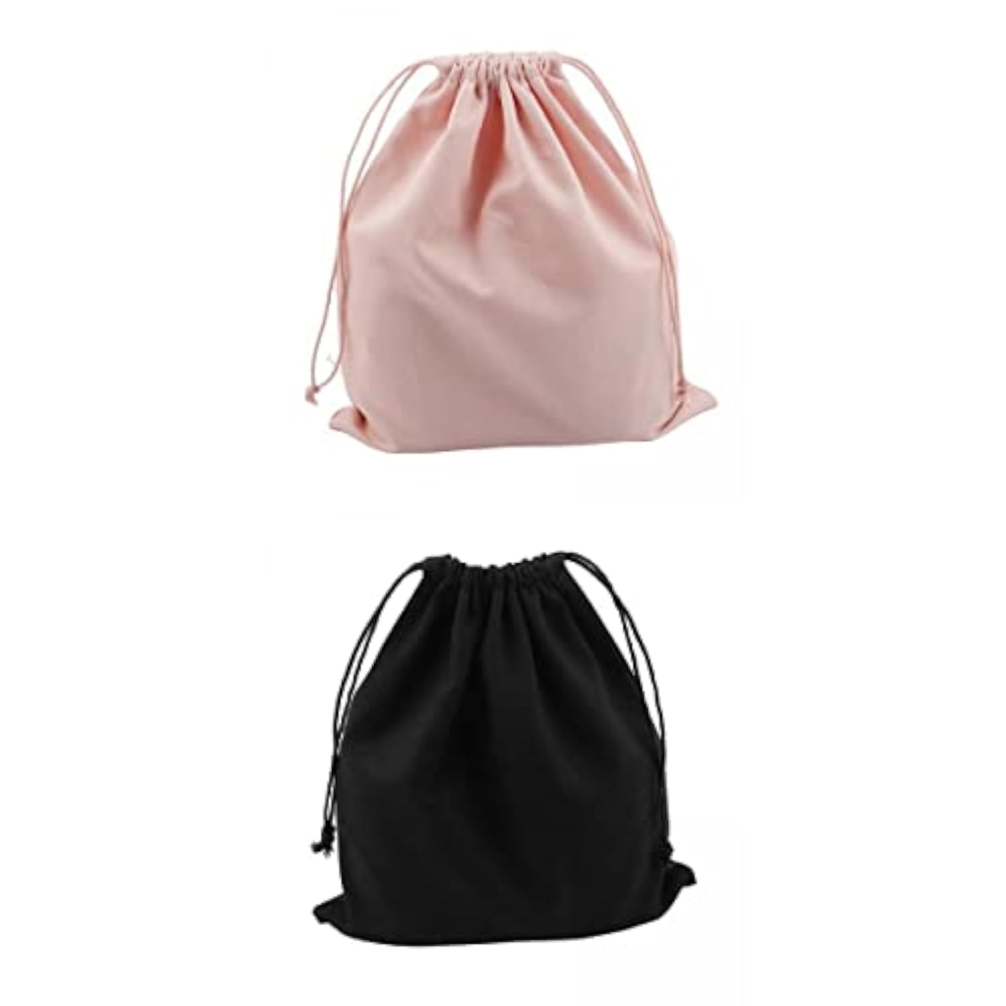2x Canvas Drawstring Storage Bag for Shoes & Laundry, Portable