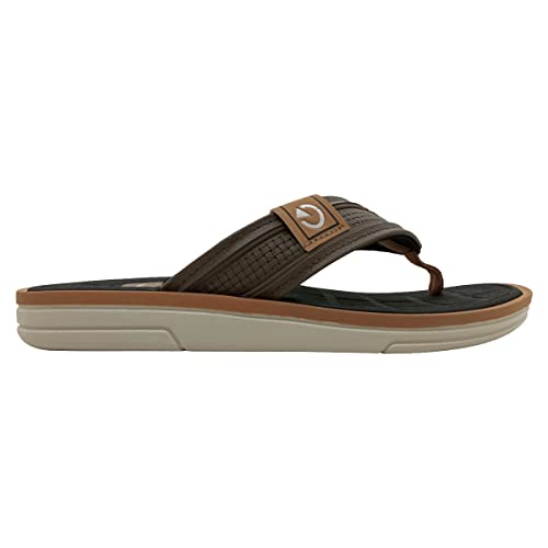CARTAGO Lyon II, Chinelo de Dedo Masculino, Bege/Marrom/Preto, 42