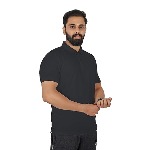 Image of VELOREX Men's Tshirts Polyester Solid Half Sleeves Sports Regula Fit Polo T Shirt for Men