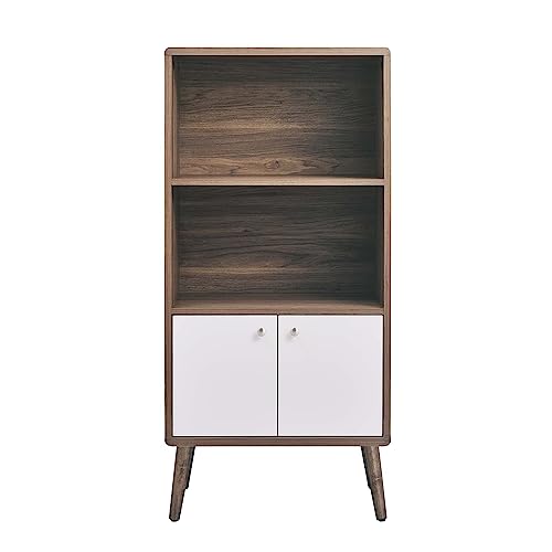 Modway Eei-6230-Wal-Whi Transmit Display Cabinet Bookshelf, Walnut White #TOP4
