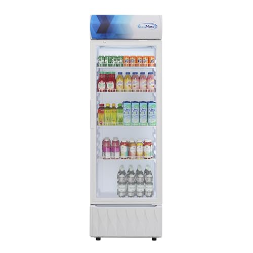 KoolMore KM-MDR-9CPWH 22 in. One-Door Commercial Merchandiser Refrigerator in White, 9 cu. ft. ETL Listed for Safety and Sanitation