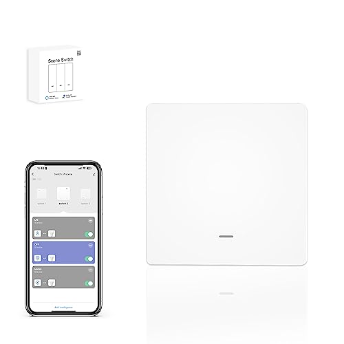 IHSENO ZigBee3.0 Smart Button Wireless Scene Switch 1 Gang, ZigBee Light Switch Need Zigbee Hub Work...