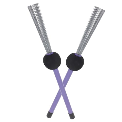 FAVOMOTO 2pcs Steel Wire Brush Drum Accessories Box Drum Wire Brush Set Sticks for Percussion
