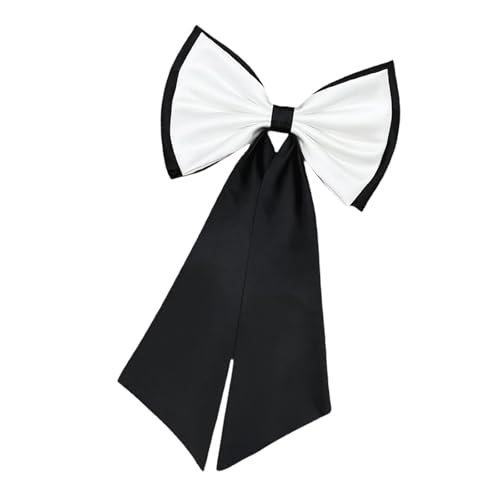 jojomis Detachable Satin Bow Elegant Supplies Big Bow for Dress Prom Travel Gift Parties- Black White