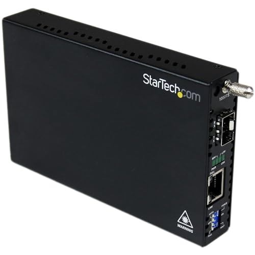 Image of StarTech Gigabit Ethernet Fiber Media Converter, TAA (ET91000SFP2) | Gigabit Ethernet Media Converter, With Open SFP Slot, Fiber to Ethernet Converter