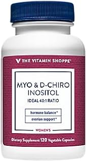 Myo & D-Chiro Inositol a" Ideal 40:1 Ratio for Hormone Balance & Ovarian Support (120 Vegetable Capsules)