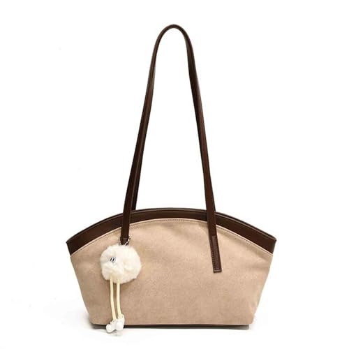 niche retro suede leather handbag with texture and color blocked women's shoulder bag