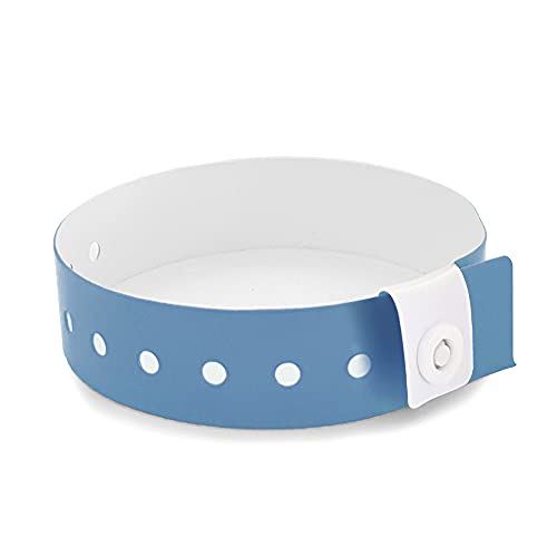 SRF Blue Adjustable Vinyl Bracelet - Pack of 100, 25 x 1.8 cm, Safety Plastic Clasps, Ideal for Events, 25 x 1,9cm