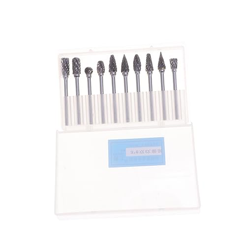 Juego de fresas rotativas de acero tungsteno 3mm 10 piezas miniatura 5