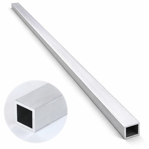 Zonon Aluminum 6063-t52 Square Tubing 1” x 1” Square Tube 0.125” Wall Thickness 4 ft Length Extruded Aluminum Tube Lightweight Metal Pipe for Framing Fabrication DIY Projects Welding Construction