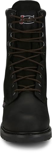 Justin Truckton 8" Waterproof Steel Toe Work Boots for Men, Durable Leather, Slip-Resistant, Waterproof4