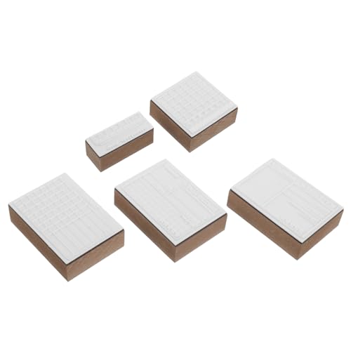 Mipcase Juego de Sellos de Madera Retro para Planificador Diario, Kit de Sellos de Goma para Scrapbooking, Seguimiento de Tareas y Finanzas, Herramientas de Manualidades DIY