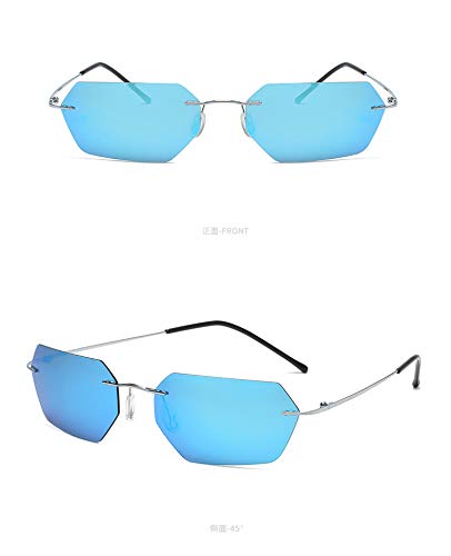 PLOPLO Polarized Titanium Alloy Matrix Square Rimless Sunglasses men Ultralight2