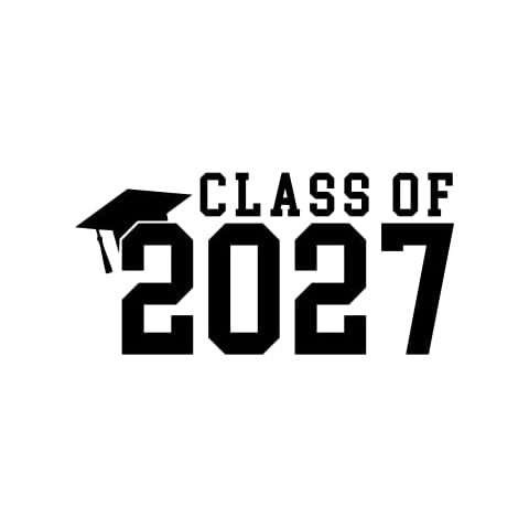SEC Apparel Graduation Class Senior Iron On Patches Decals Transfers Applique Letters for t Shirts Fabric Clothing | (Class of 2027) Cover