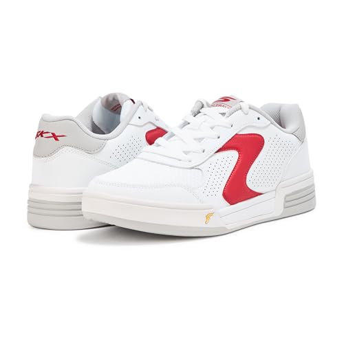 Skechers Men's Viper Court Classic Pickleball Sneaker, White/Red, 12