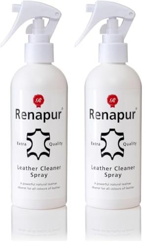Renapur Natural Leather Cleaner Spray (250ml) – Deep-Cleaning Formula for all your leather, including Sofas, Car Interiors, Footwear, Clothing & Saddles & Tack. (Pack of 2) option